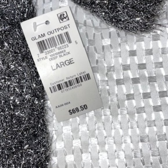 NWT INC International Silver Sparkle Knit Sweater L - Picture 4 of 5